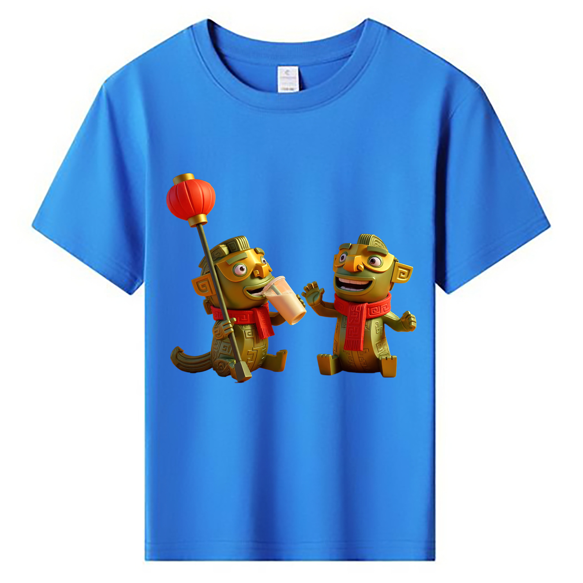 （画像用） Ne Zha 2 ナタ 魔童の大暴れ 綿100％キッズTシャツ（フロントプリント）